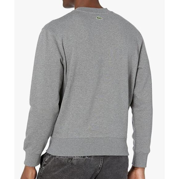 Lacoste Men's Long Sleeve Large Croc Badge Crewneck Sweatshirt Heather Lead S - Picture 3 of 3